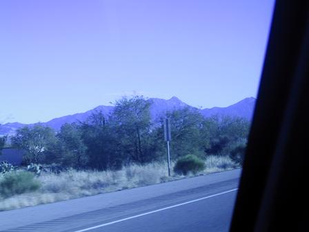 Looking at the Rincon Mountains, along I-19 to Tucson