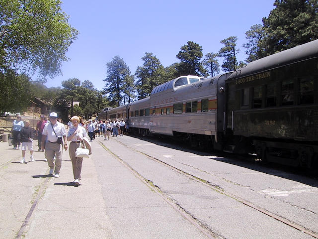 Looking back at the train