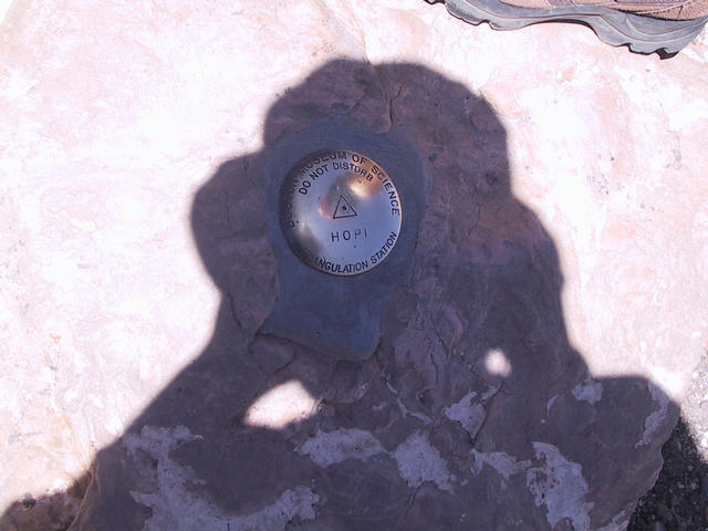 Triangulation station in the rock (taken from directly above)