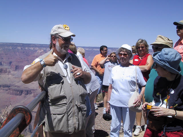 Mom listening to the tour guide
