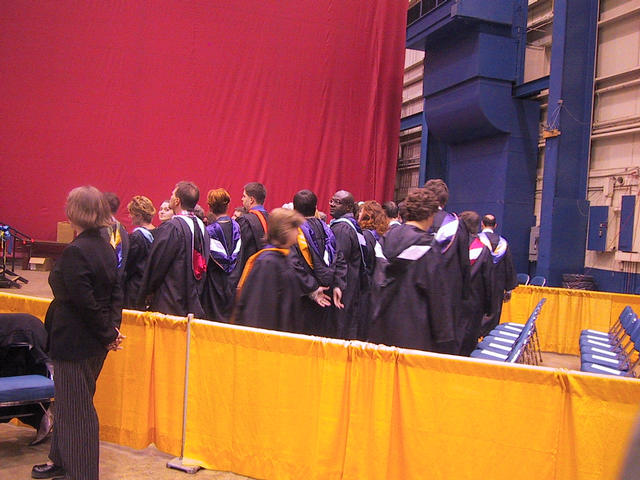 The faculty filing in