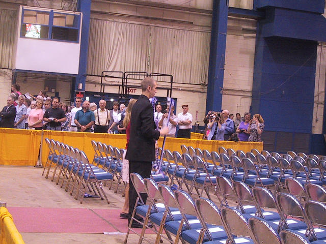 The class marshals leading the way