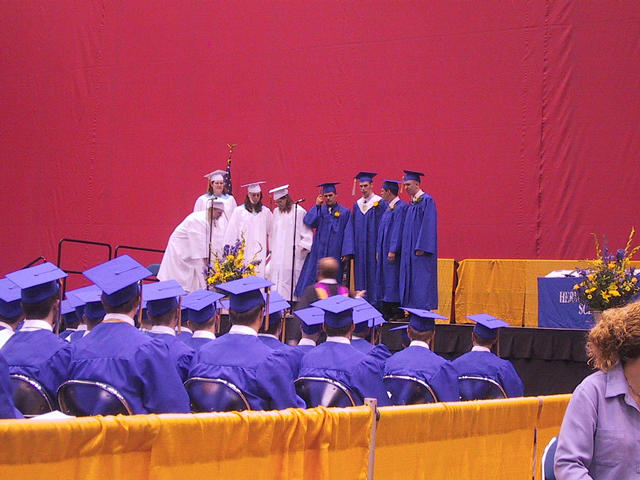 The Senior Chorus (notice Brett in the middle) singing 