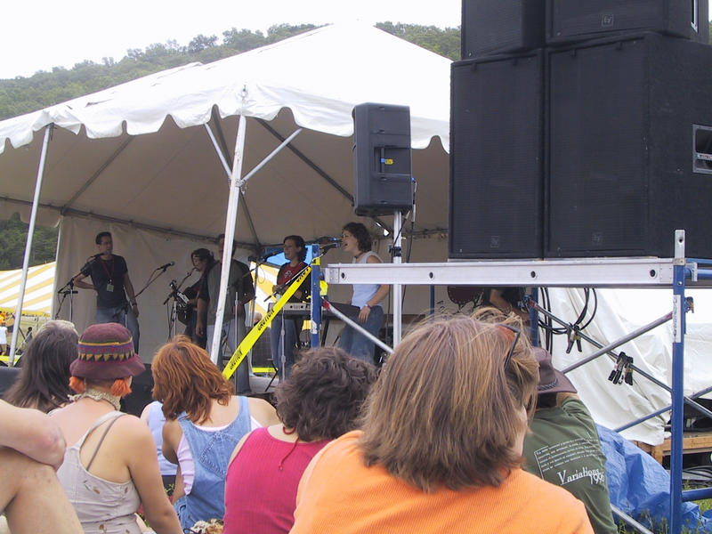 LFNY (Andrew Kerr, Sam Shaber, Teddy Goldstein (behind the pole), Edie Carey, and Anne Heaton)