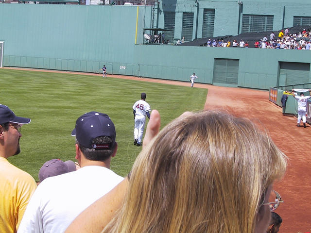 Pedro and John Burkett long-tossing