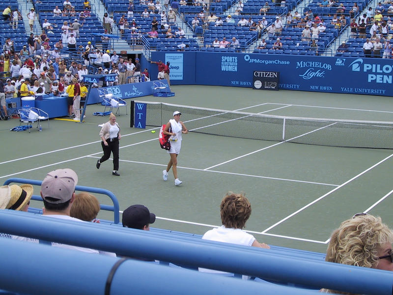 Davenport leaves the court