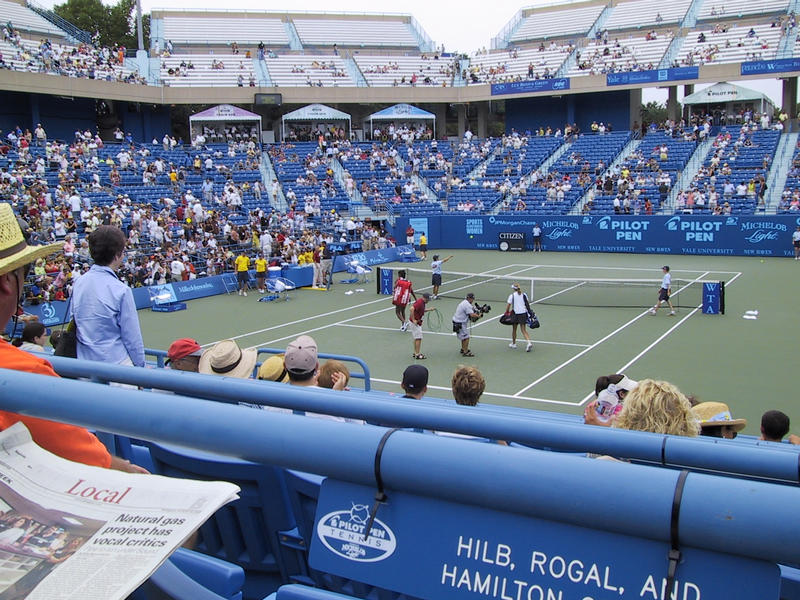 Venus Williams and Laura Granville arrive for their match