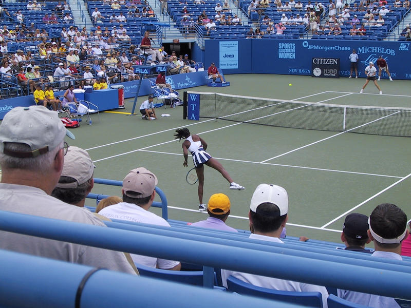 Venus Williams uncorks a serve