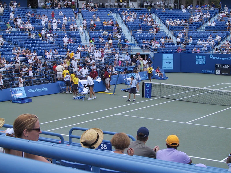 Daniela Hantuchova and Patty Schnyder take the court