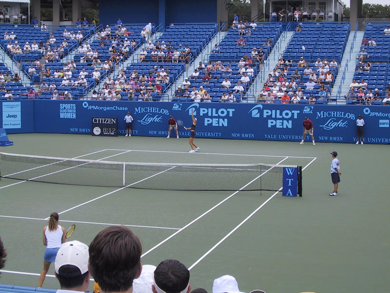 Daniela Hantuchova serves
