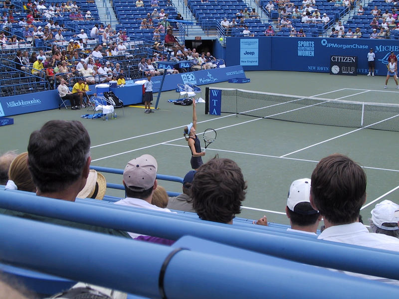 Daniela Hantuchova serves