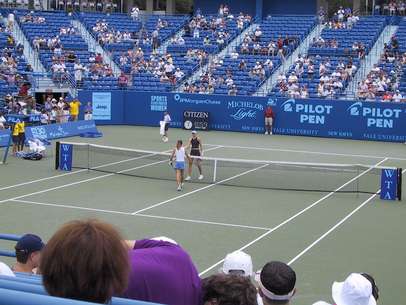 Shaking hands at the end of the match