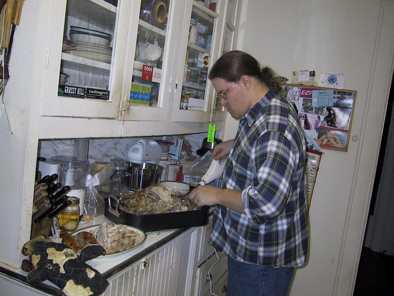 Rob carving the turkey
