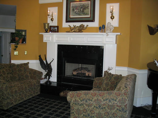 The fireplace in the Great Room