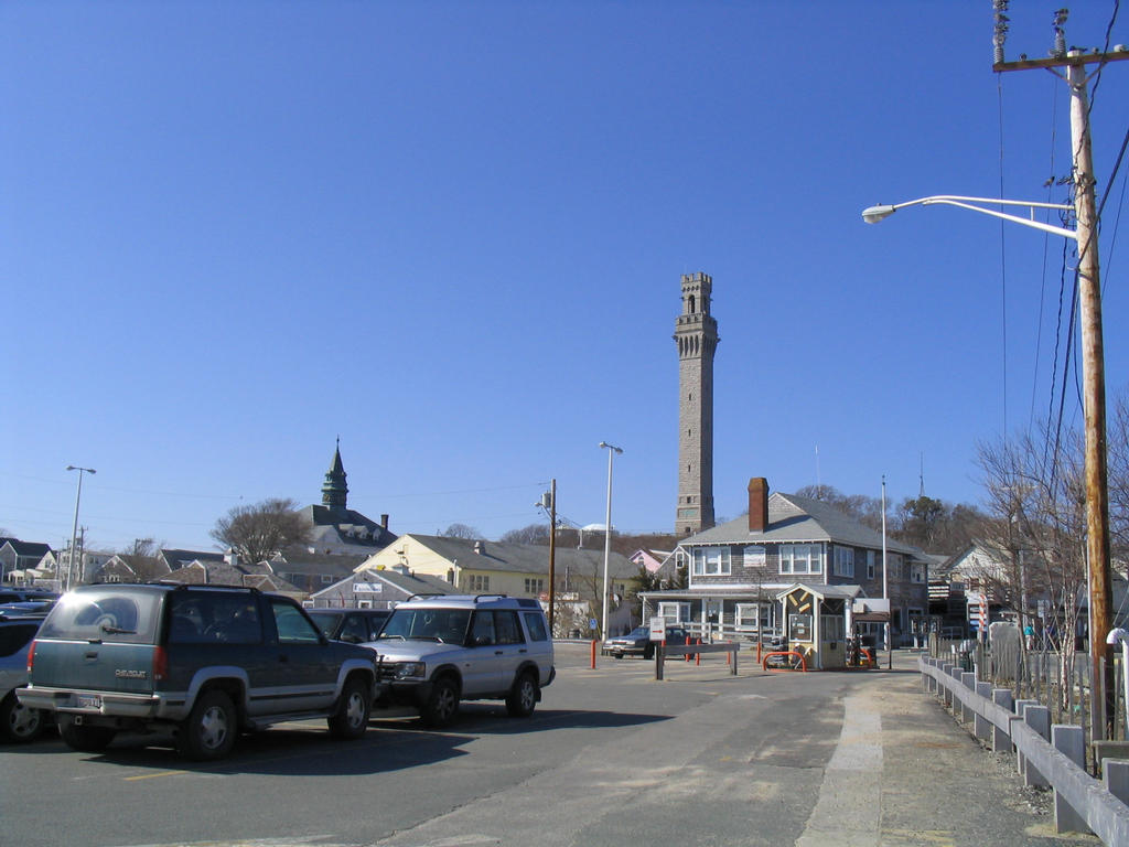 Looking back at the monument from the end of the pier